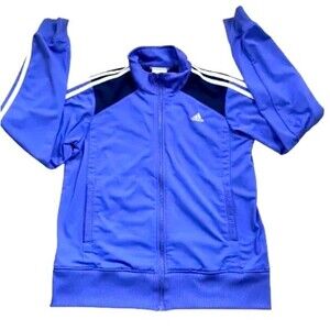 Vintage Adidas Full Zip Sweater 3/ Stripes Purple Track Suit Long Sleeve Size M